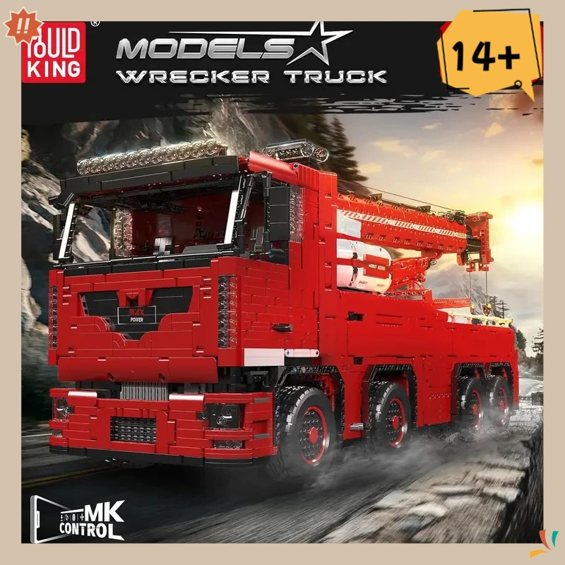 

MOULD KING 19008 Technology Remote Controlled Engineering Tow Truck Building Blocks Pneumatic Crane Truck Gift Toys for Adults