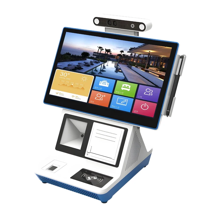 

Desktop Automatic Checking Machine Smart Home Hospital Church Hotel Airport Visitor Management Self Check-in Kiosk