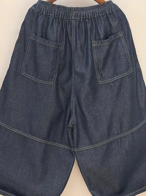 กางเกงยีนส์ทรงหลวมขาบานเอวสูงทรงตรงสไตล์วินเทจ ผ้าบาง ความยาวเจ็ดส่วน เหมาะสำหรับใส่ทำงานหรือใส่ลำลอง