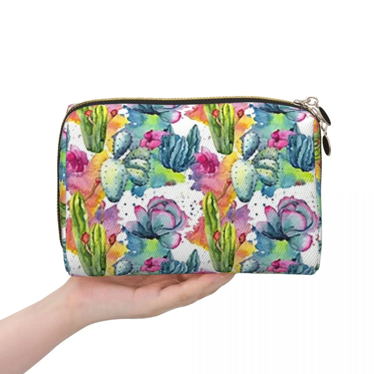 

Экзотический полевой цветок с рисунком кактуса, акварельный стиль, стильные женские косметички, дорожная косметичка для хранения туалетных принадлежностей, Dopp Kit Box