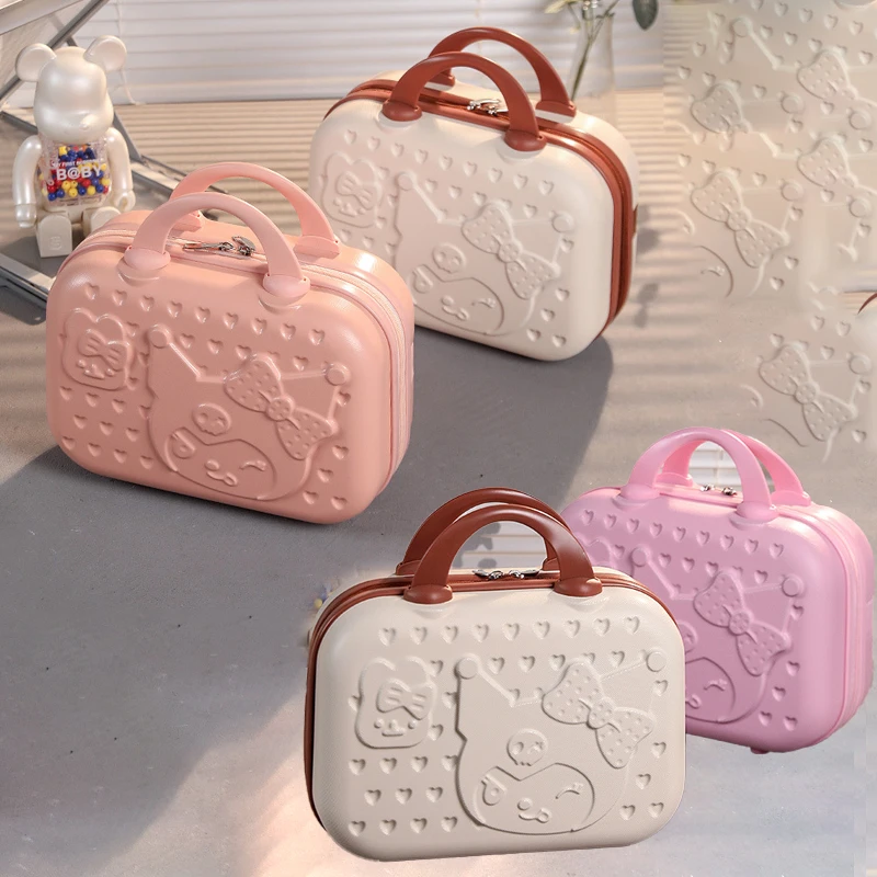 14 Inches Portable Girls Cosmetic Case Kuromi Travel Storage Box Souvenir Gift Box Suitcase Leisure Fashion Kawaii Cartoon