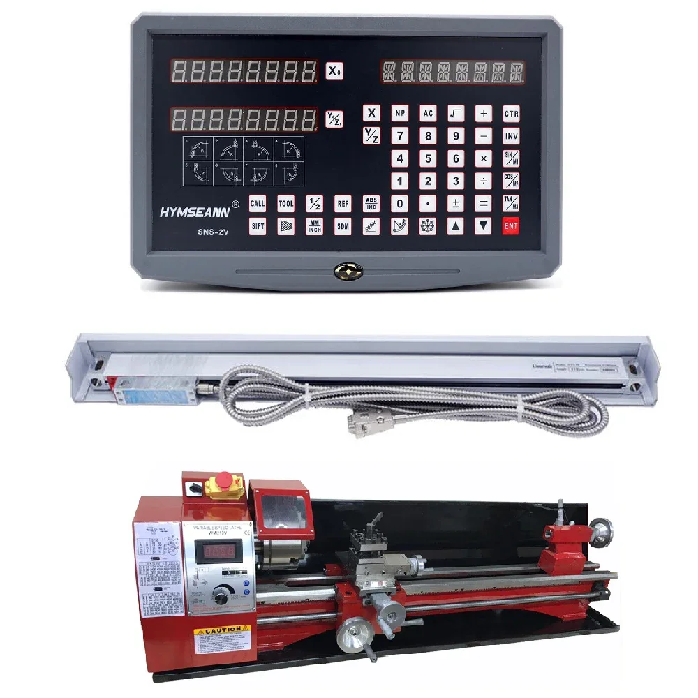 Torno Instrumento Precisão Completa Dro Kit Eixos de Readout Digital com Eixo x Eixo y Balanças Lineares Codificadores Wm210v Peças