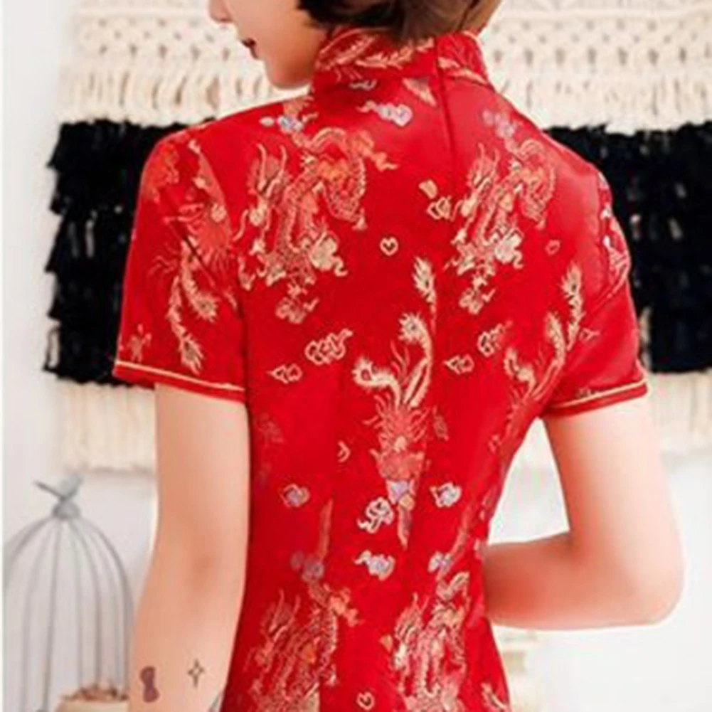 New Year Dress Womens Cheongsam Short Party Dress Gorgeous Womens New Style Short Cheongsam Dress Perfectly Tailored