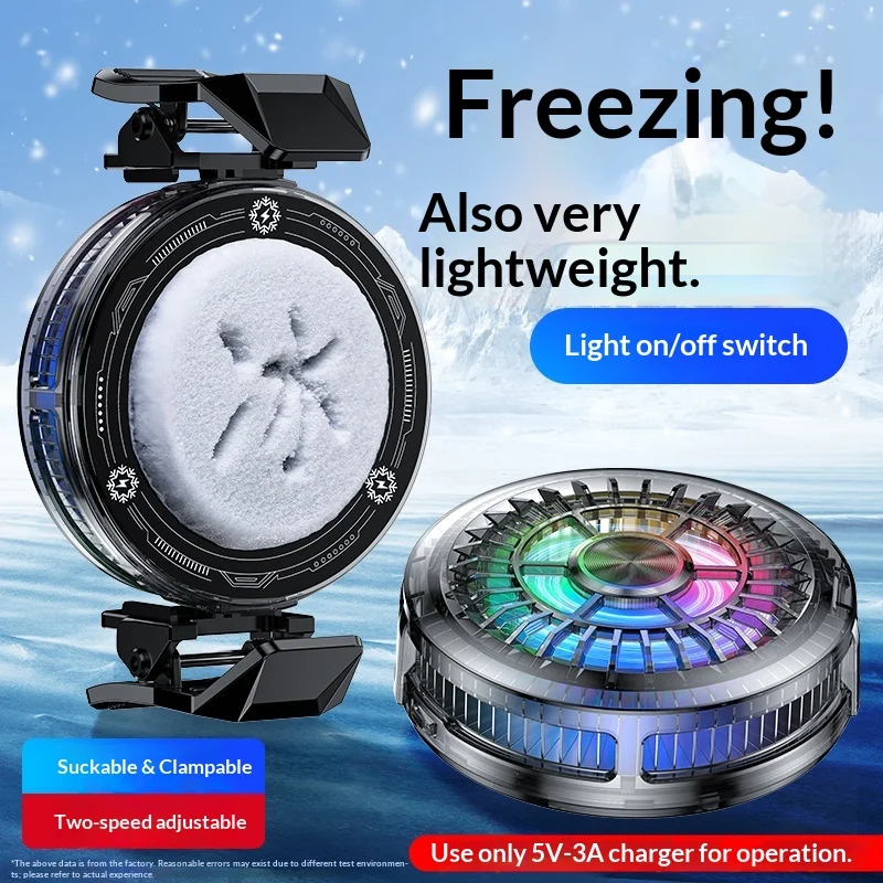 Magnetic Clip Semiconductor Phone Cooler Switchable Rgb Dual Speed Adjustable For Live Streaming Smartphone Gaming Accessories