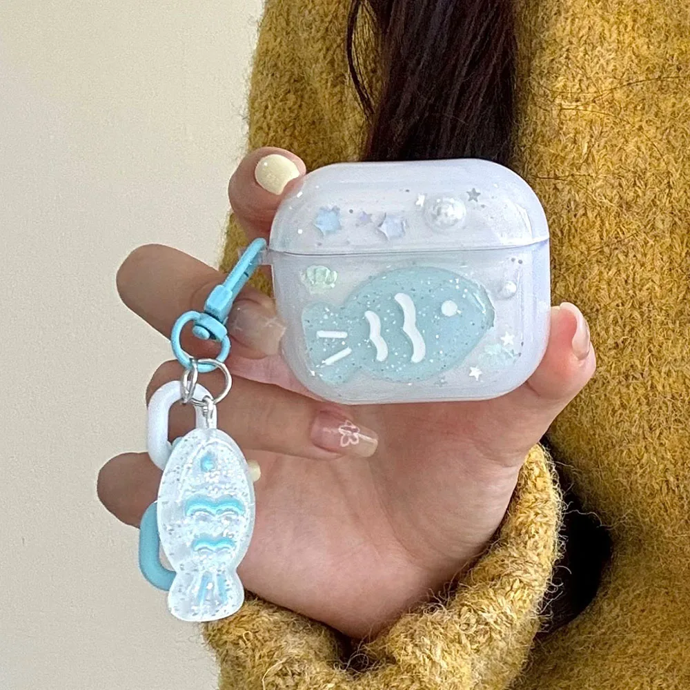 3D Strawberry Cute Peach Bow Earphone Cover For Apple Airpods 4 1 2 3 Pro 2nd Wireless Headset Case Soft TPU Transparent Funda