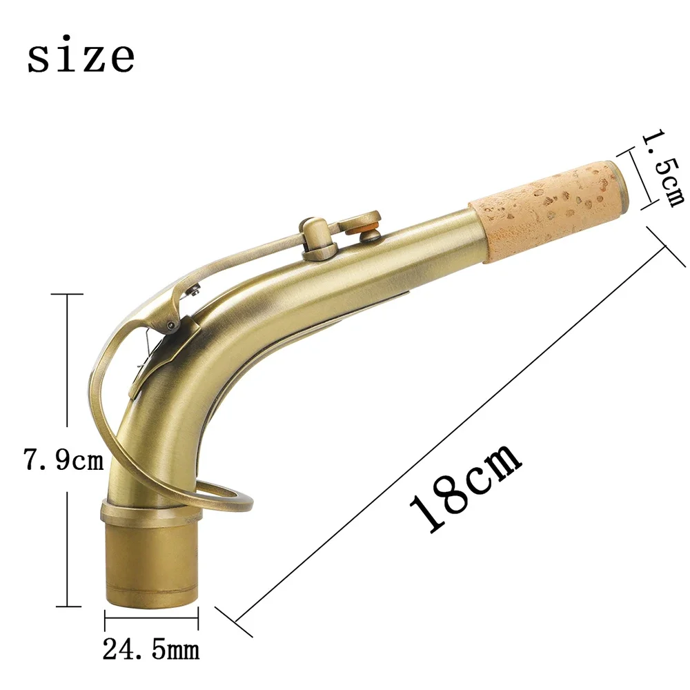 Alto Saxophone Bend Neck Imitation Bronze Brass Material Cork Sheet Sax Elbow Replacement Woodwind Instrument Parts & Accessory