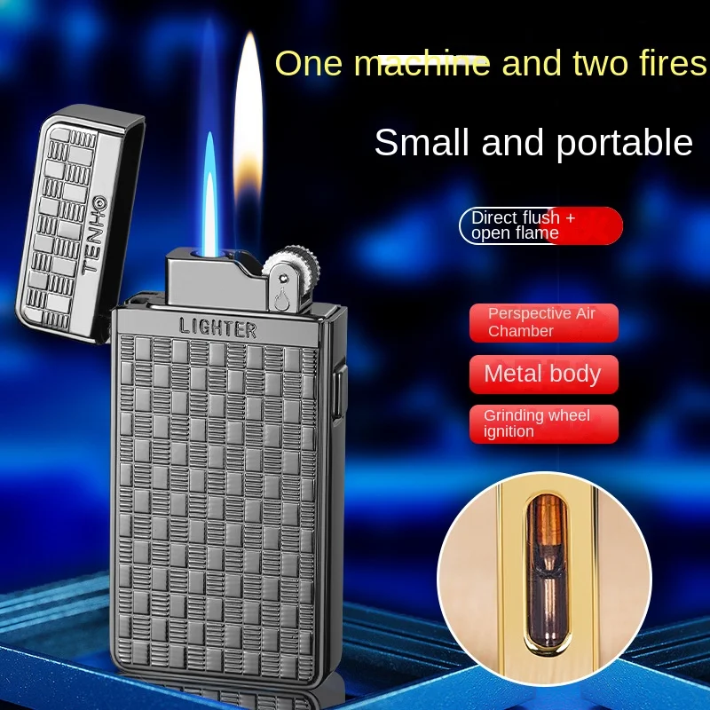 

Portable Metal Grinding Wheel Jet Lighter Mini Butane Gas Lighter Windproof Cigarette Cigar Lighters Smoking Accessories NEW