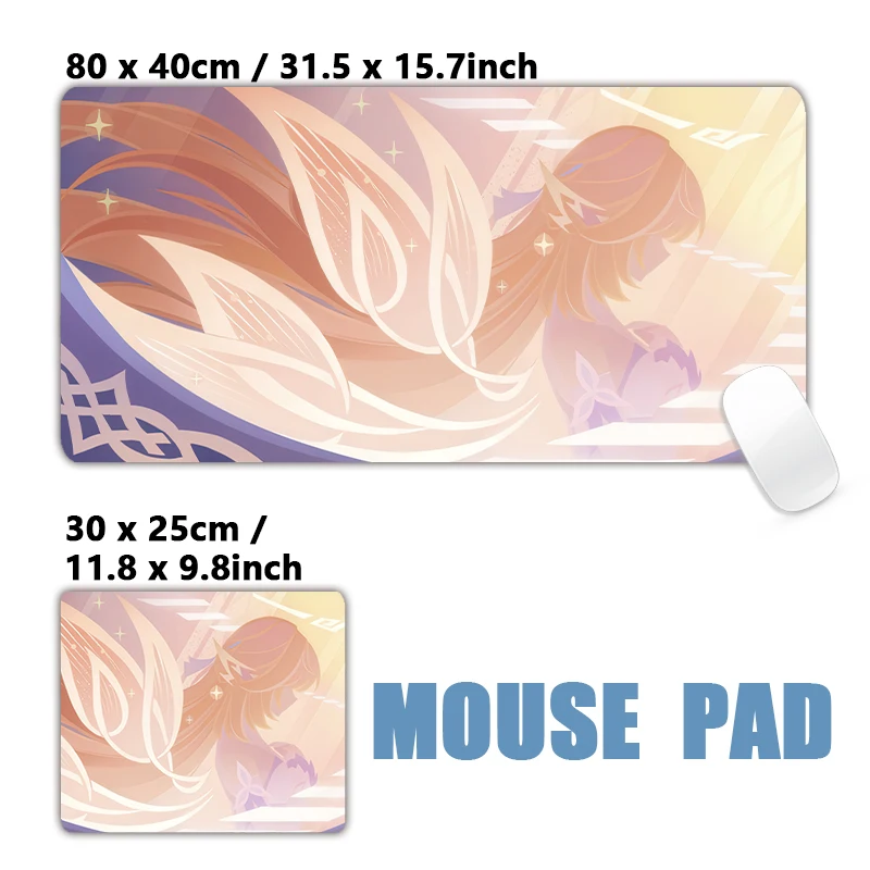 Anime Game Genshin Namecard Columbina Xiao Yae Miko XXL Large Genshin Impact Mouse Pad Keyboard Desk Mat Mousepad view 6
