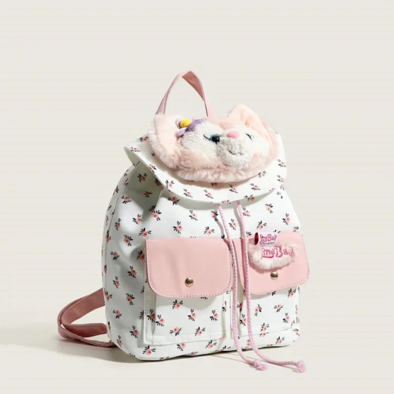 High quality women's fashionable cute girl large capacity practical versatile backpack canvas floral commuting backpack