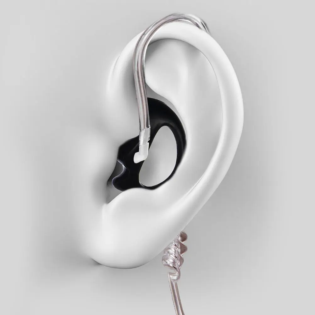 3Pairs Non Blocking Silicone Ear Mold Earbud Tips for Acoustic Coil Tube Earpiece Two Way Ear Insert Stretchable
