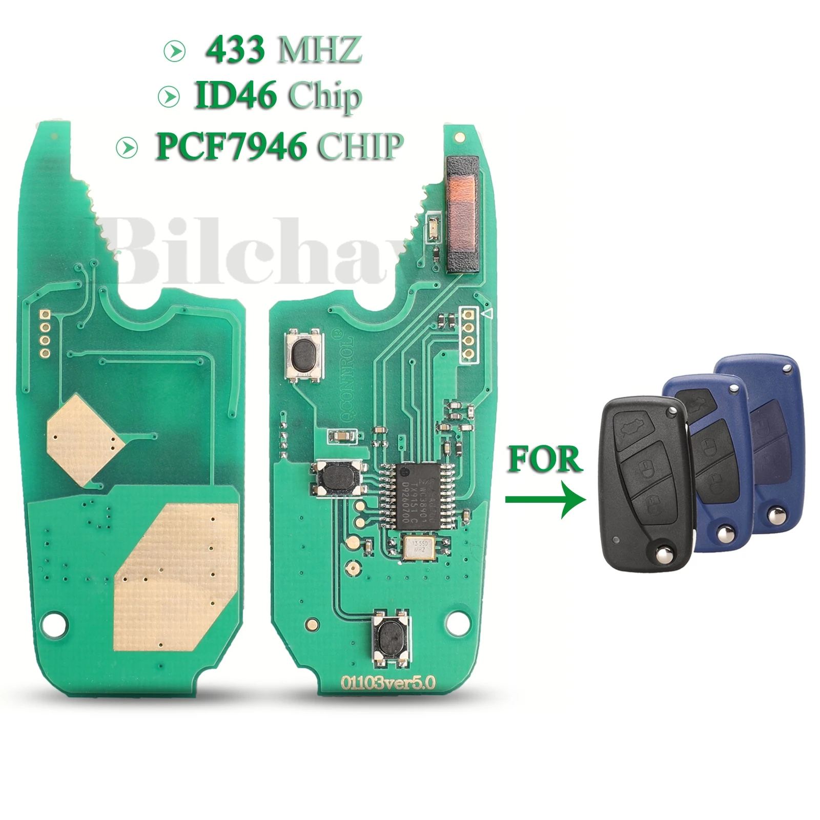 jingyuqin 433Mhz ID46 PCF7946 Chip Remote Key Circuit Board for FIAT doblo qubo 500 fiorino Grande Punto Evo FOB delphi system