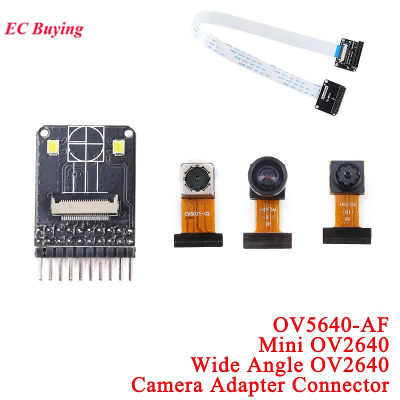 Mini OV2640 OV5640 OV5640-AF Camera Module CMOS Image Sensor ESP32-CAM Wide Angle Camera Extension Adapter Board Connector