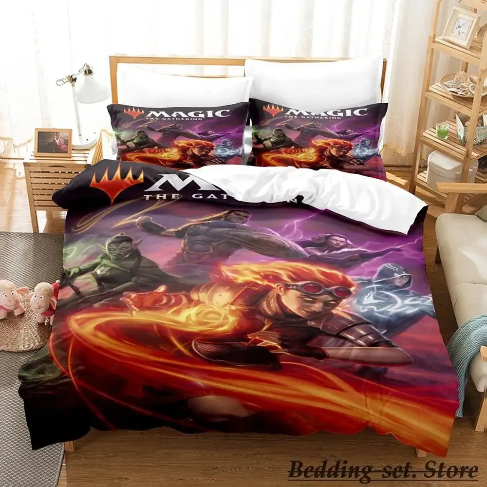 2023 M-Magic The Gathering Bedding Set Cartoon Anime three-piece set Adult Kid Bedroom Duvetcover Sets 3D Kawaii