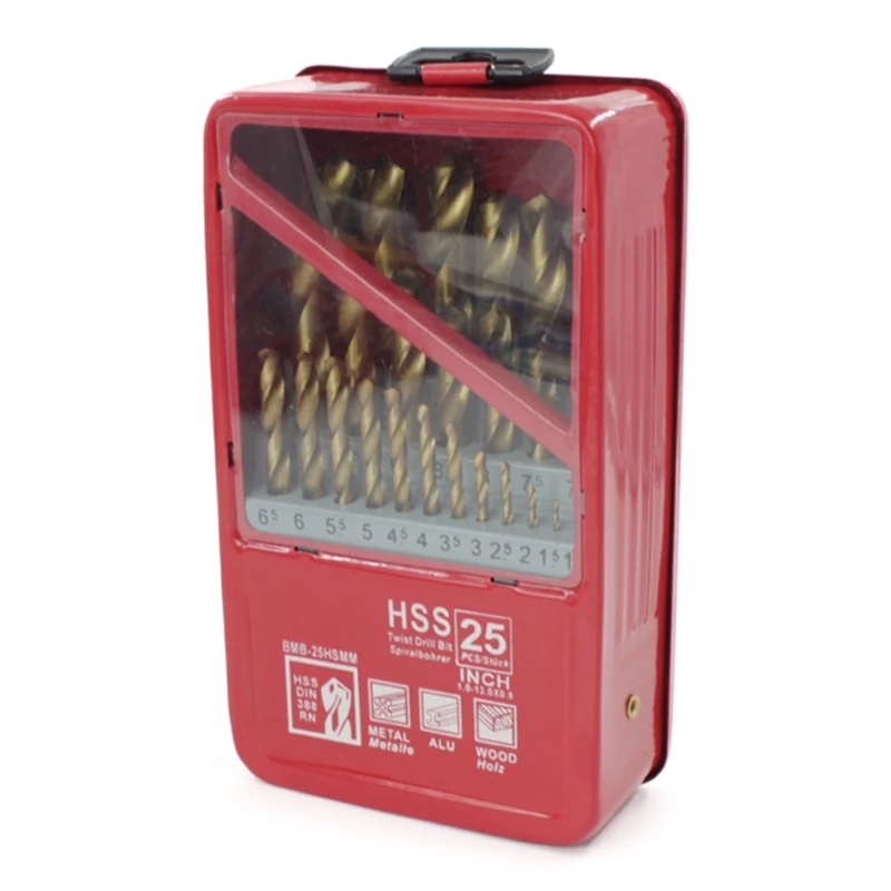 

25Pcs/Set Twist Drill Bit Set for Steel Plastic Metal Drill Bits HSS Drill Bits with Storage Box Dropship