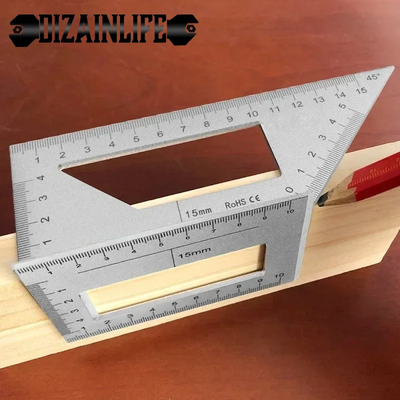 Metal Ruler Tool Ruler Multifunctional Square 45/90 Degree Gauge Angle Ruler Measuring Woodworking Tool Angle Measuring Ruler