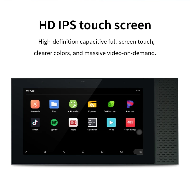 7-Inch Hd Touch Screen Tuya Achtergrond Muziek Home Theater Wifi Android 8.1 Systeem Met Rs485 Poort Bluetooth In Wandversterker