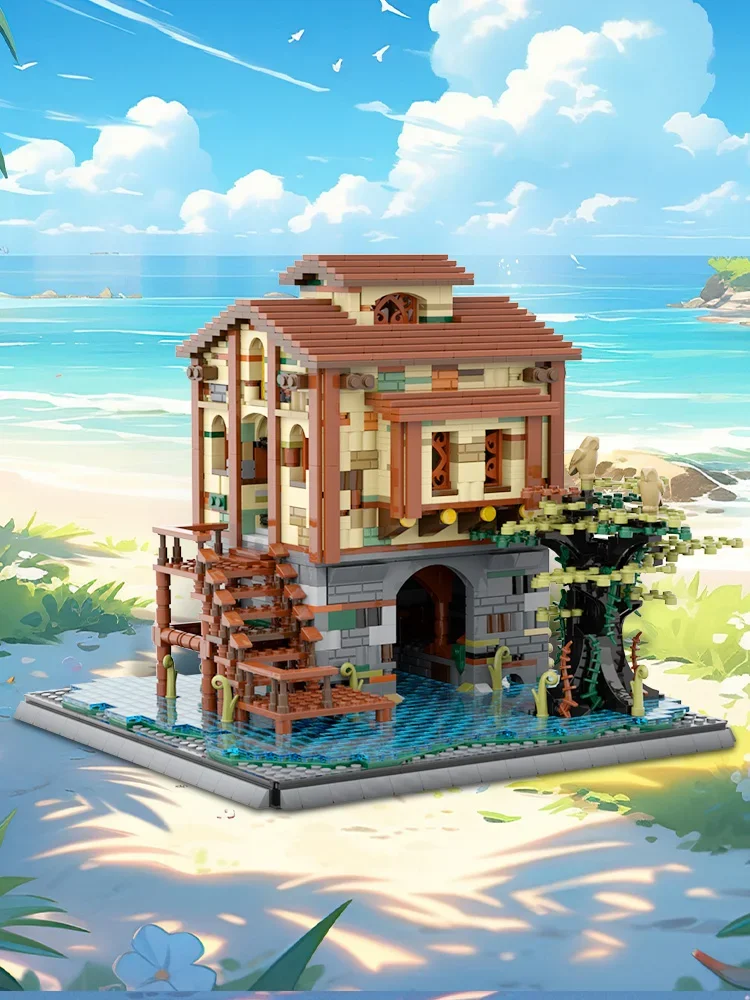 MOC-29779 Swamp Hideout Building Blocks Model Swamp Hideout Safe House Modular Architecture Bricks Assembly Toy Kids DIY Gifts