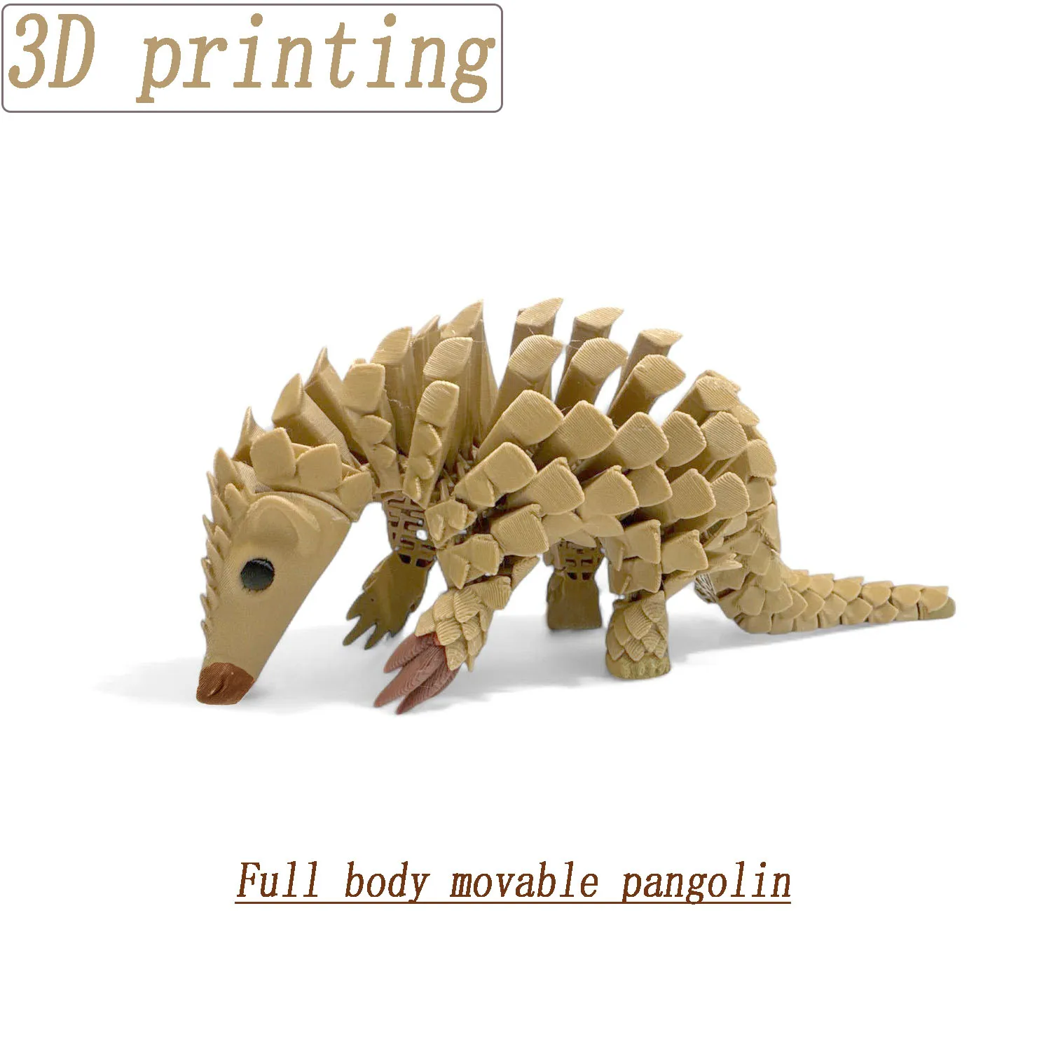 3D Printed Pangolin Toy with Movable Joints Simulated Animal Model for Stress Relief Unique Decompression Tool