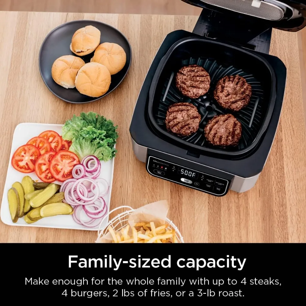 Air fryer 5-in-1 Indoor Electric Grill with Air Fry, Roast, Bake & Dehydrate - Programmable, frying household Black