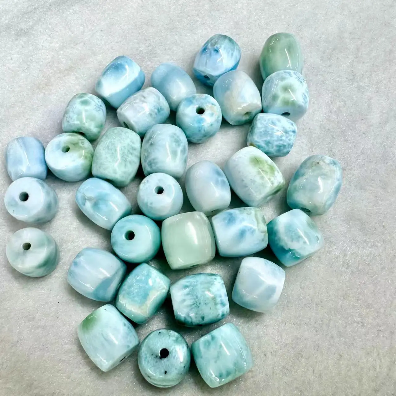 Natural Genuine Dominican Larimar/ Copper Pectolite Nugget Free Form Fillet Irregular Pebble Beads Fit Jewelry 1 piece