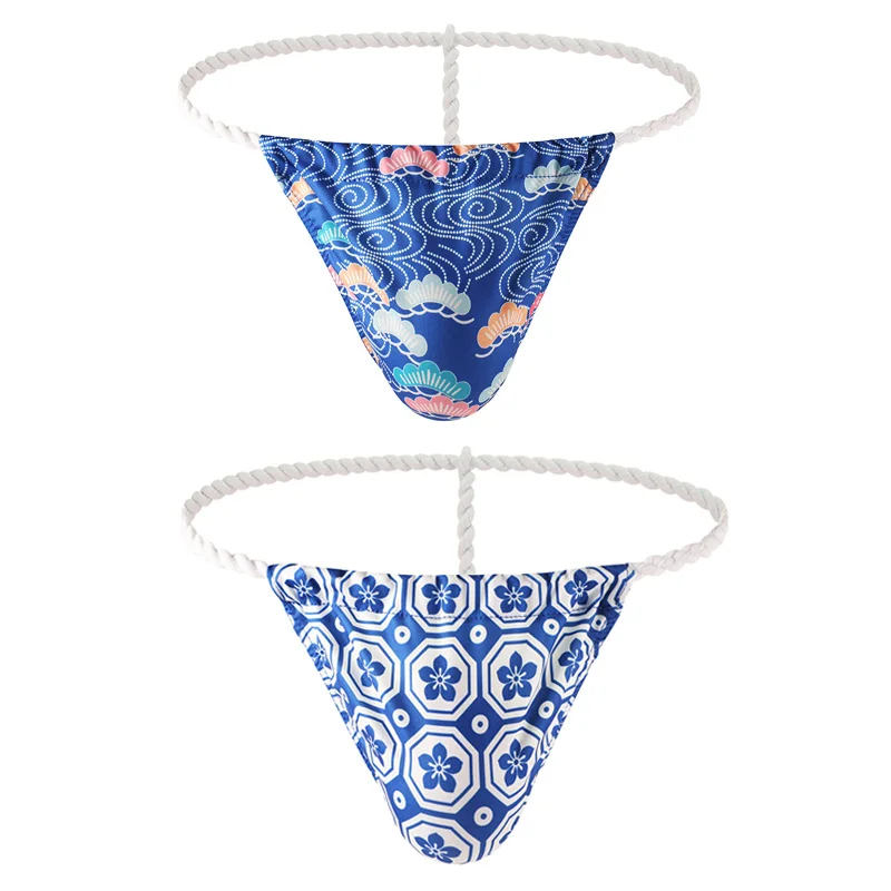 

2 шт. Мужские стринги в японском стиле из плетеной веревки, сексуальные трусы-танга, простое нижнее белье, джокстрепы, трусики-стринги, сисси-трусики, микро-стринги Jockmail