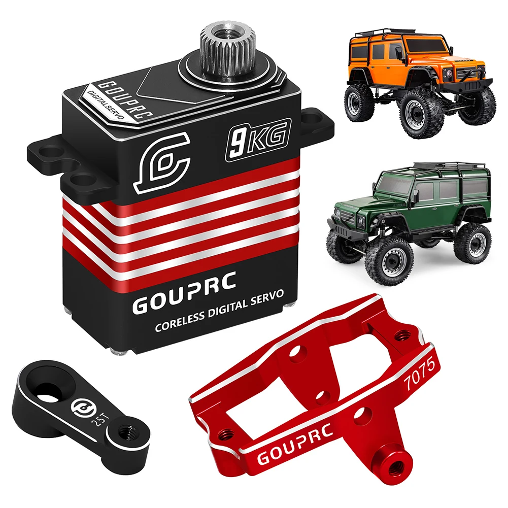 Serwo metalowe 9KG z uchwytem montażowym i ramieniem, cyfrowe serwo z silnikiem bezrdzeniowym, serwo do TRX4M, części zamienne do tuningu samochodów RC w skali 1/18