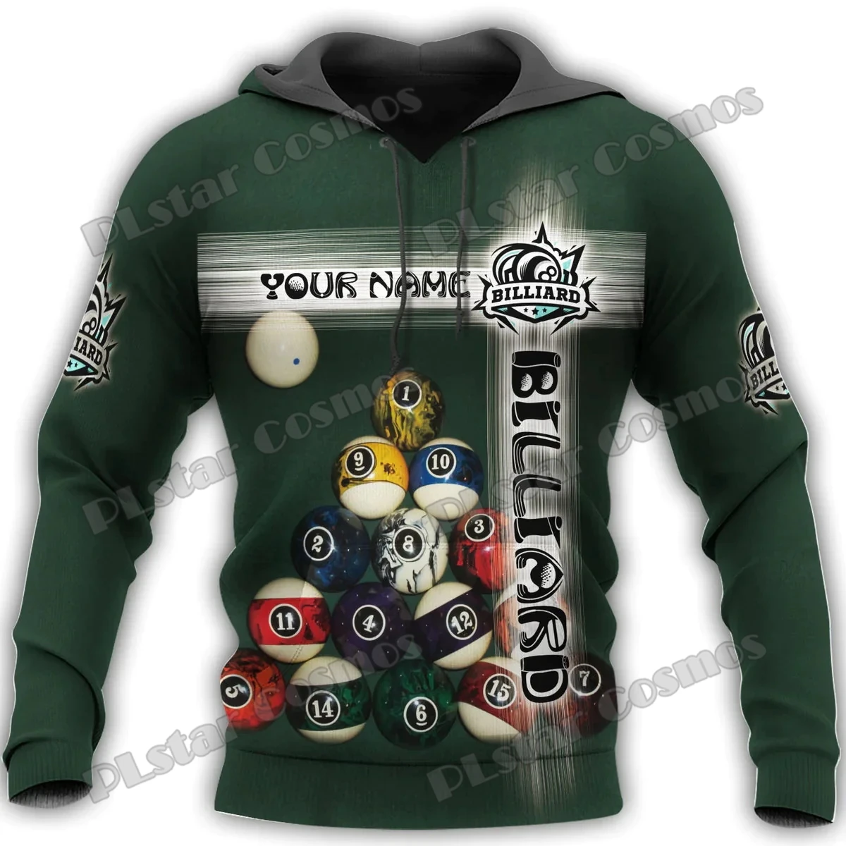 

Customized Name Billiard 3D Printed Mens Hoodie & Sweatshirt autumn Unisex Casual zipper Pullover For Billiard Lover Gift DK574