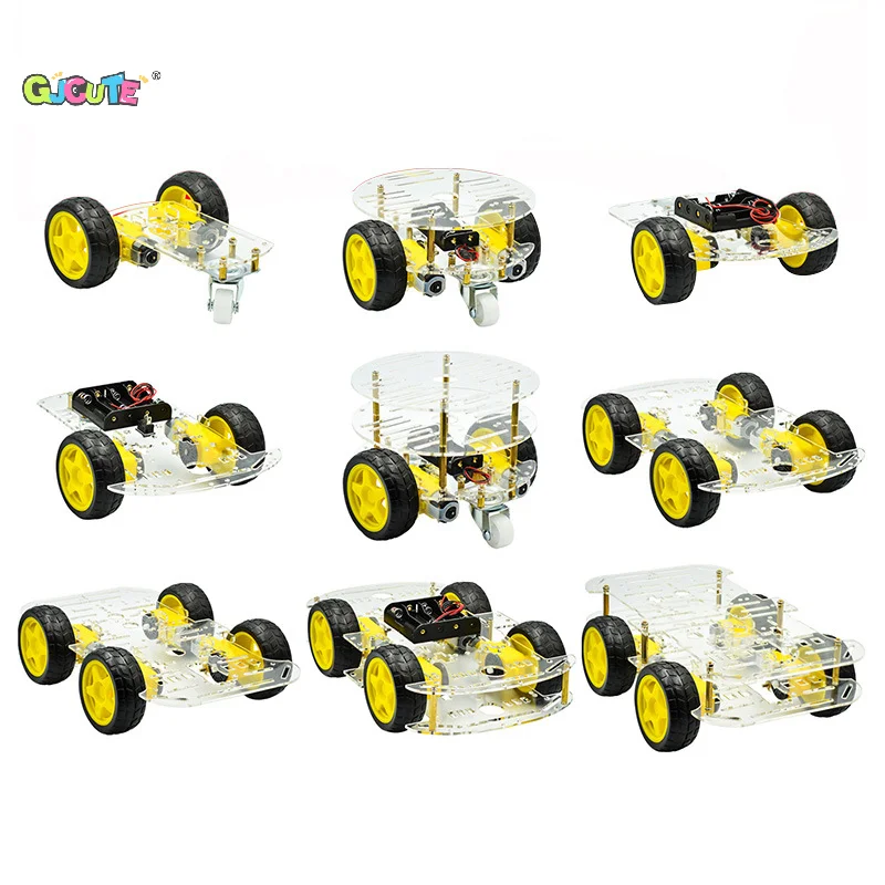 속도 인코딩 DIY 억제 추적 모터 로봇 자동차 섀시 키트(배터리 슬롯 포함); UNO R3용 2WD 4WD 모듈