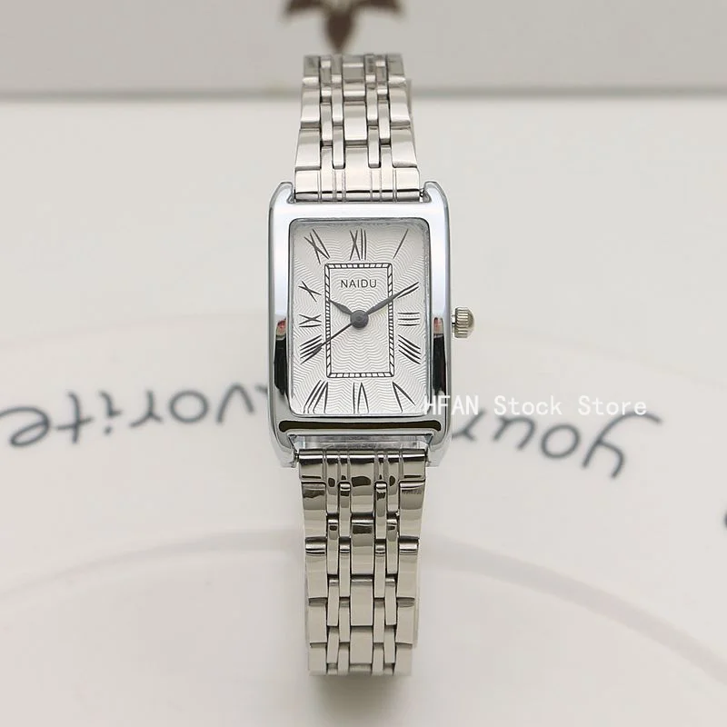 Fashion Watches for Women Rectangular Roman Scale Ladies Steel Strap Watch Thin Strap Quartz Wristwatches Relogio Feminino