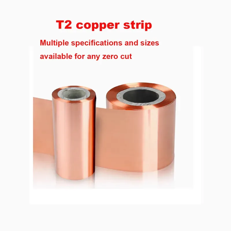 

1M T2 Pure Copper Sheet 0.1-0.3mm Ultra Thin Foil For Grounding And Heat Sink Width 5-120mm