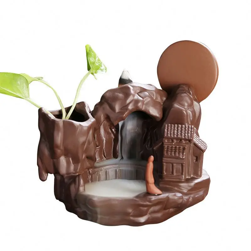 Waterfall Ceramic Back Flow Incense Burner for Aromatherapy Meditation Home Decorations