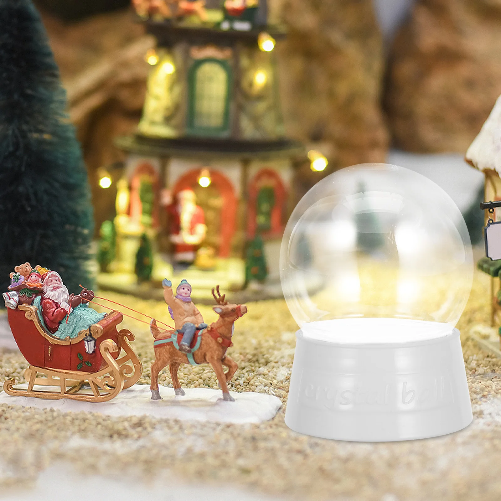 6Pcs Clear Plastic Snow Globes Fillable DIY Christmas Ornaments Crafts Unbreakable Set Screw Cap Kit Water Clear