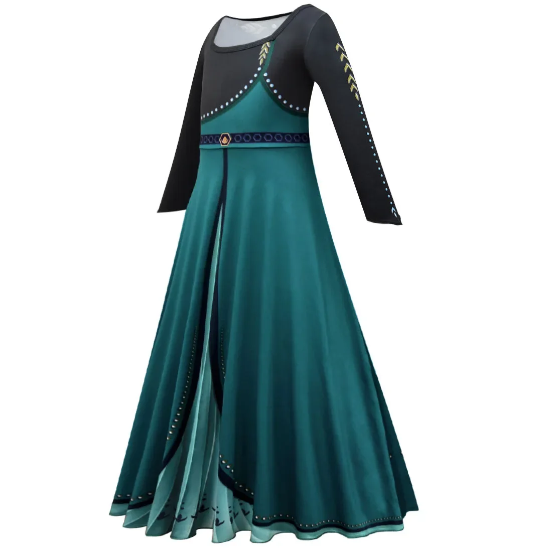Frozen Coronation Anna Disney Princess Girls Cosplay  Long Sleeve Costume Carnival Party Kids Cloak Clothes Birthday Print Dress view 6