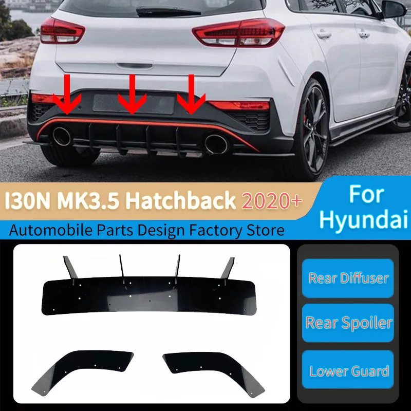 

Для Hyundai I30N MK3.5 хэтчбек 2020 2021 2022 + диффузор заднего бампера ремонт спойлер сплиттеры нижняя защита автоаксессуары