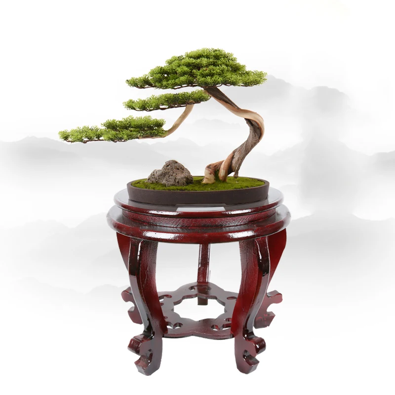 Chinese Wooden Fishbowl Stand for Indoor Plant and Vase Display, Asian Furniture Decoration Accessories