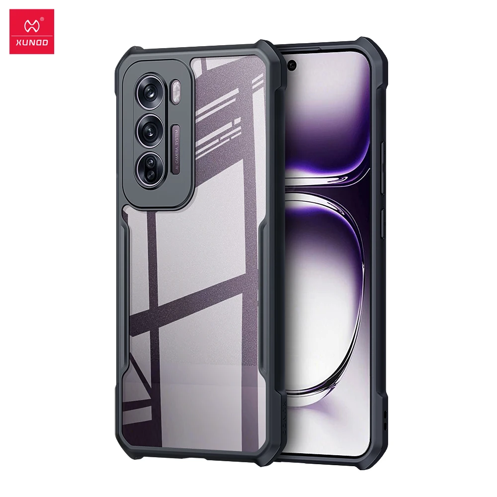 Xundd Case For Oppo Reno 12 Reno 12 Pro 5G Global Version,Airabg Shockprooft Shell Acrylic&TPU Back Transparent Phone Cover