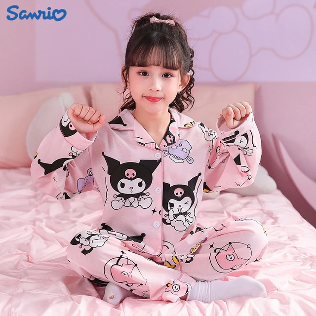 Conjunto de pijamas de algodon fino Kawaii Sanrio para ninos ropa de casa de dibujos animados regalo de cumpleanos Kuromi Cinnamoroll AliExpress 26