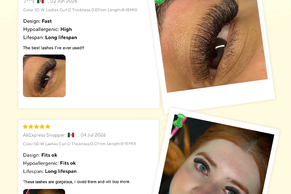 LUKATME 5D W Wimpernverlängerungen, vorgefertigte Fächer, dichte Mega-Volumen-Wimpernbüschel, C/D/M/L/CC Curl, Easy Fan Wimpern 6-15mm für den Salon – Detail 13