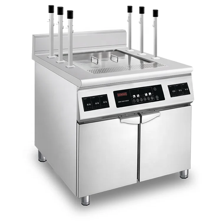 Commercial Electric Induction Noodle Cooker With Automatic Lift - 6 Baskets For Efficient Hotel Kitchen Use