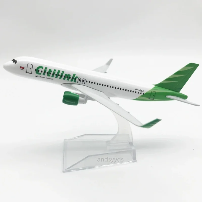 

Металлическая модель самолета A320 Indonesian Citilink Airways в масштабе 1:400, коллекционная игрушка для детей, подарок