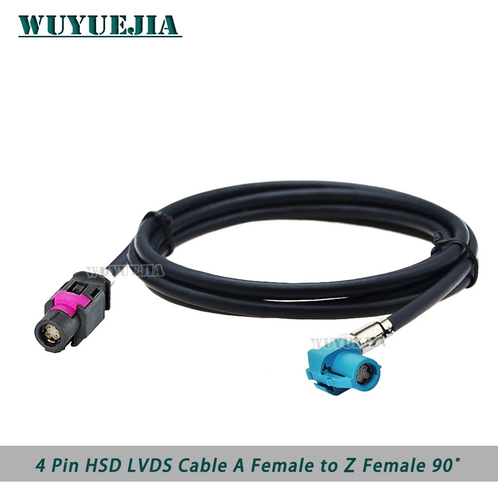 

HSD A to Z 90° 4 Pin LVDS HSD Cable Wire Video Line for VW BMW Audi Mercedes Car GPS Navigation Audio High-Speed Wiring Harness