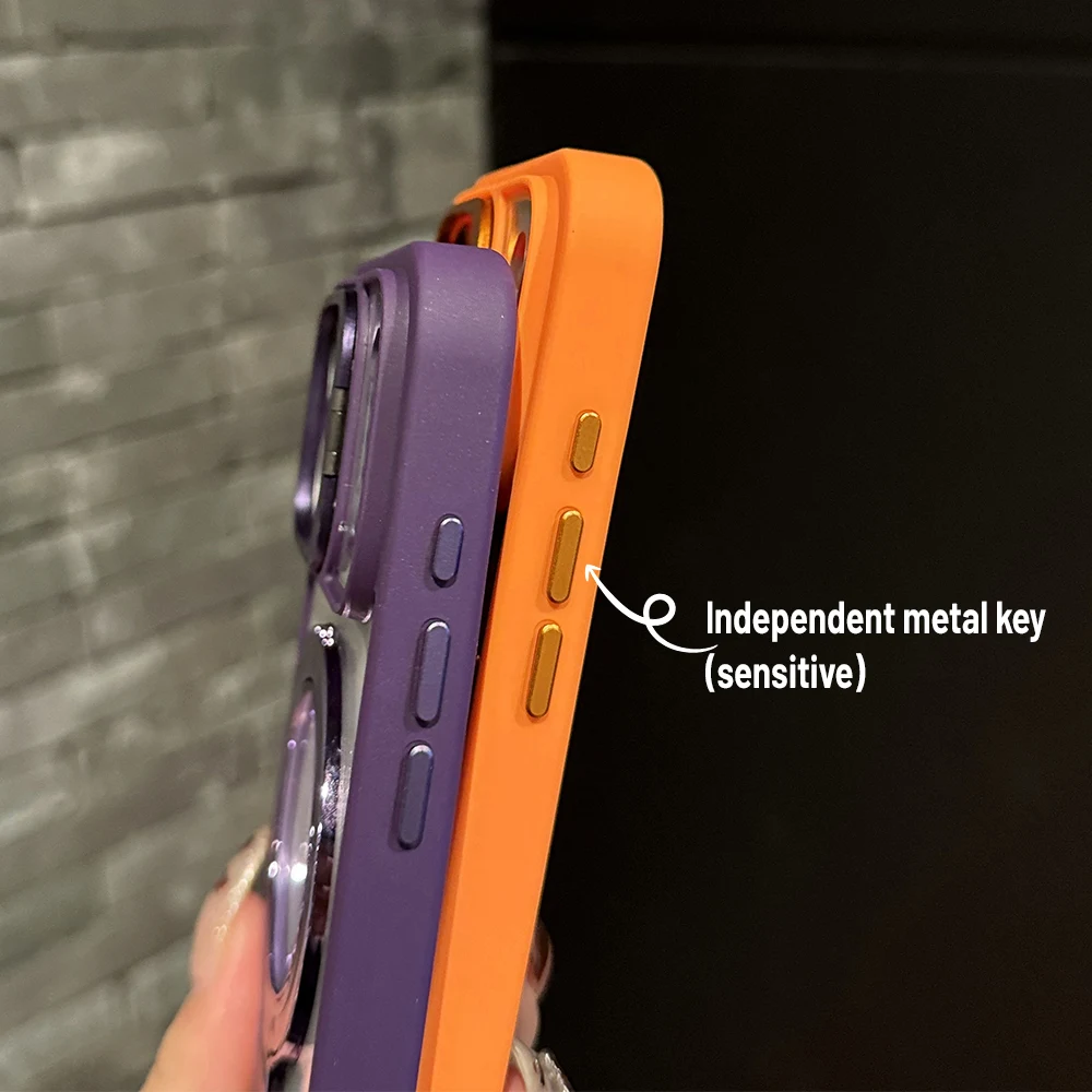 For Magsafe Magnetic Holder Phone Case For iPhone 17 Pro Max 16 14 Pro 15 Plus 13 12 11 Transparent Shockproof Lens Film Cover view 6