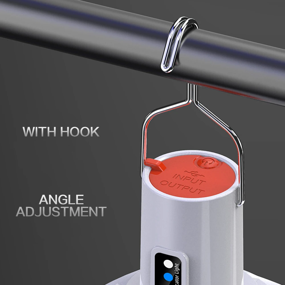 Bombilla LED recargable para tienda de campaña, lámpara de emergencia alimentada por energía Solar para acampar al aire libre, impermeable, luz de mercado nocturno