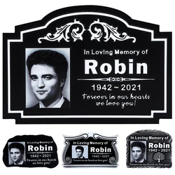 Personalized Memorial Plaque with Photo, Metal Custom Engraved Funeral Remembrance Human Pets Plaques For Loved Ones Lost
