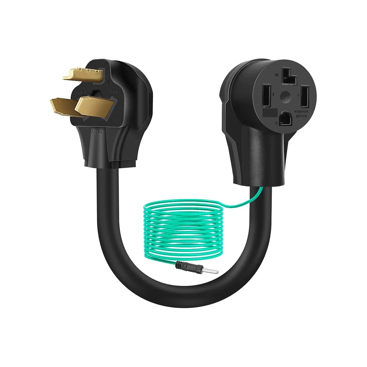 1.5FT 3 to 4 Dryer Adapter Cord,N10-30P Male to 14-30R Female,250V 30 Amp 10-AWG Dryer Outlet Plug Power Cord US Plug