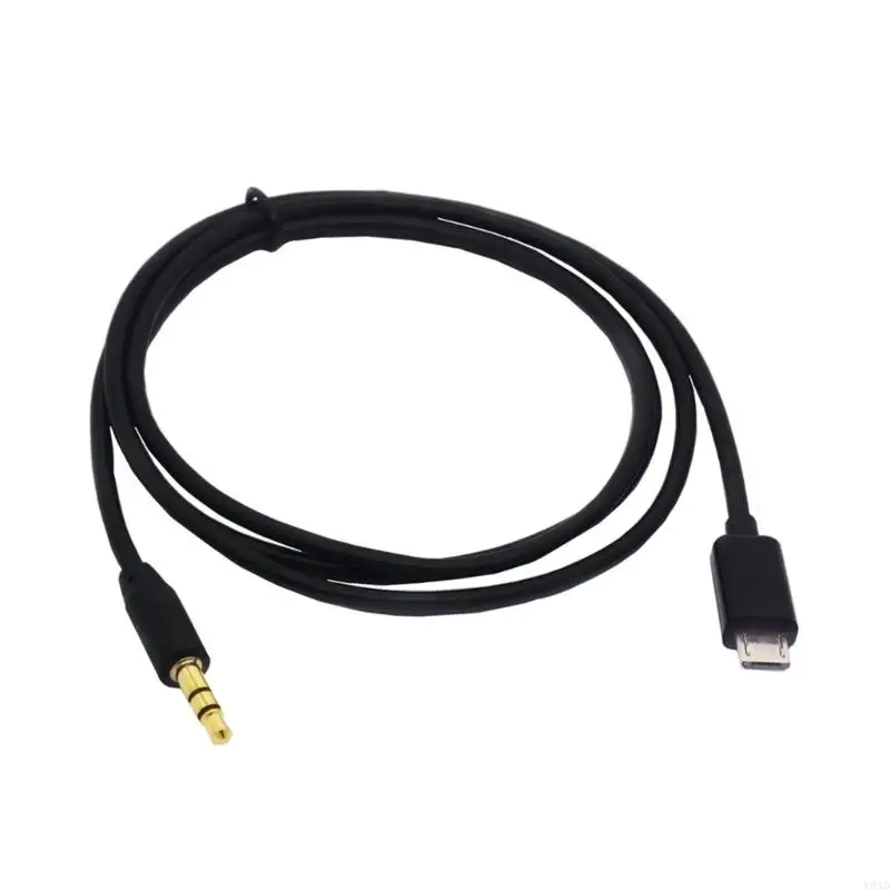 Y8AD High Fidelitys Micros USB to 3.5mm Audios Car Auxs Cable for S4i9500 i9600 NOTE2 N7100 NOTE3 N9000 Car Music Systems