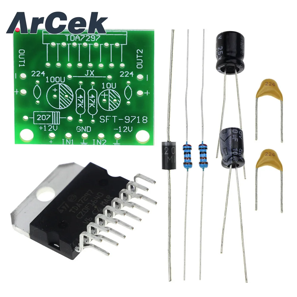 TDA7297 Amplifier Board Module 12V DC Excellent Grade 2.0 Dual Audio Encoding Electronic Diy Kit Output 10-30W Diy Electronic