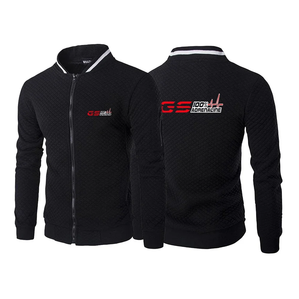 

2024 New Spring Autumn GS Adrenaline Motorrad Biker Fan Logo Printed Comfortable Sweatshirts Solid Color Zip Stand Collar Jacket