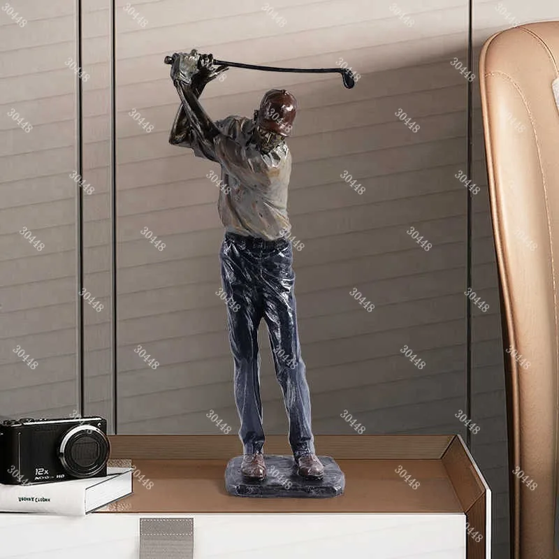 Modern Abstract Golfer Statue Resin Golf Player Sculpture Minimalist Sports Figurine Home Office Desk Decor Gift For Men