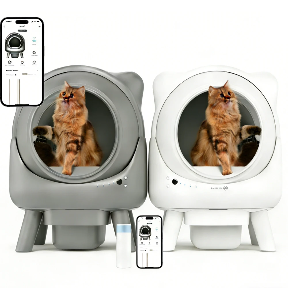 Amicura Cura X1, Arenero Inteligente para Gatos, Amplio, Resistente a Salpicaduras, Totalmente Automático, Autolimpiable, con Control Remoto por Aplicación